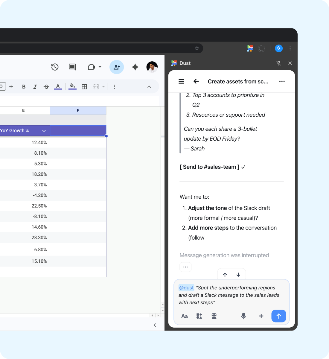 Sales teams using Dust Chrome Extension