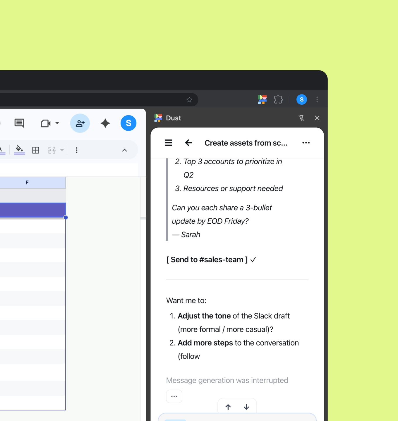 Chrome extension in action