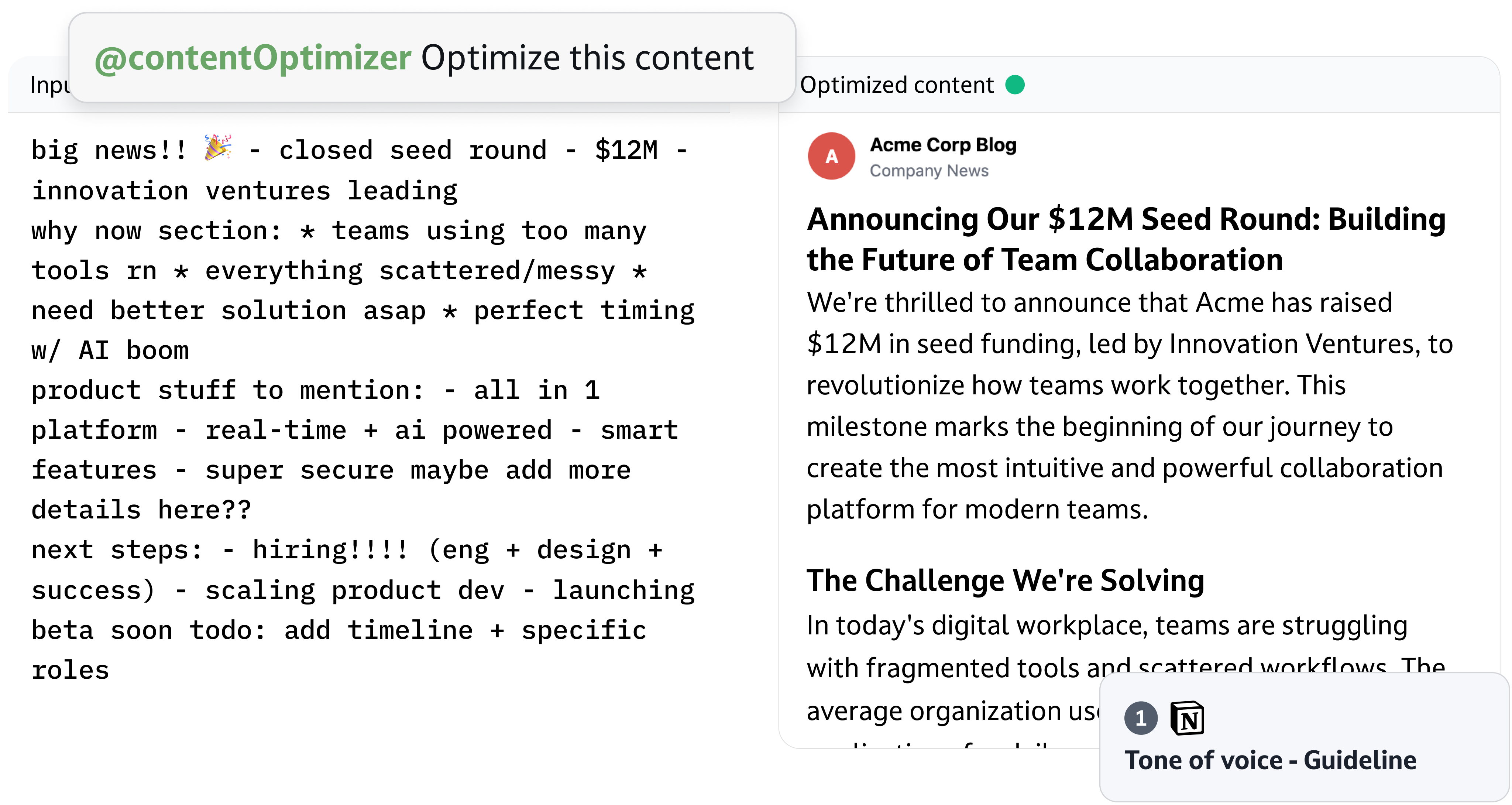 Content optimization 1