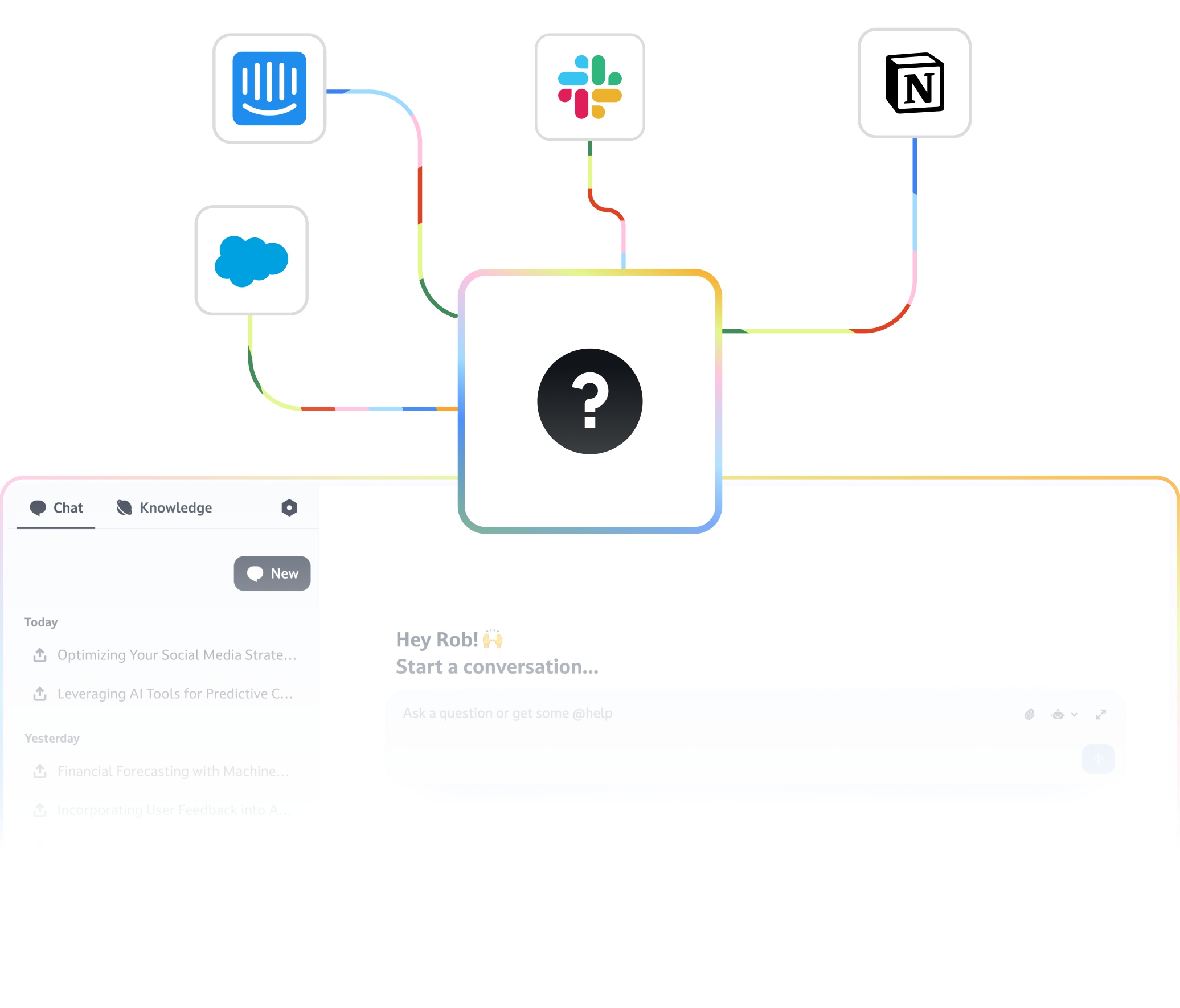 Dust support illustration showing question interface